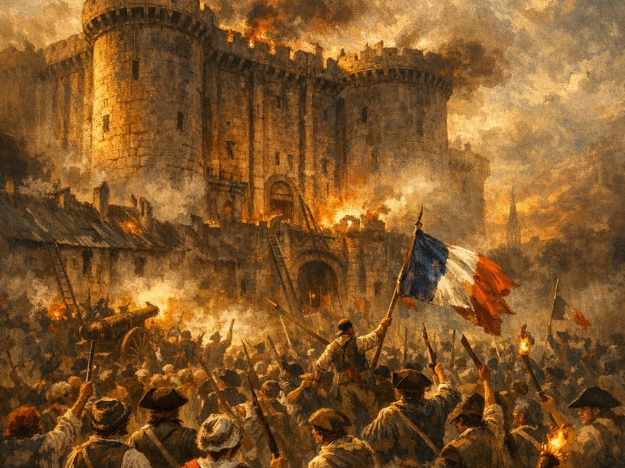 Histia illustration of the storming of the Bastille